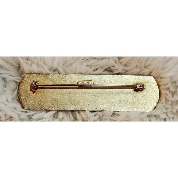 Vintage Marvella Gold Tone Bar Pin Brooch 2.5 Inches - Picture 5 of 7